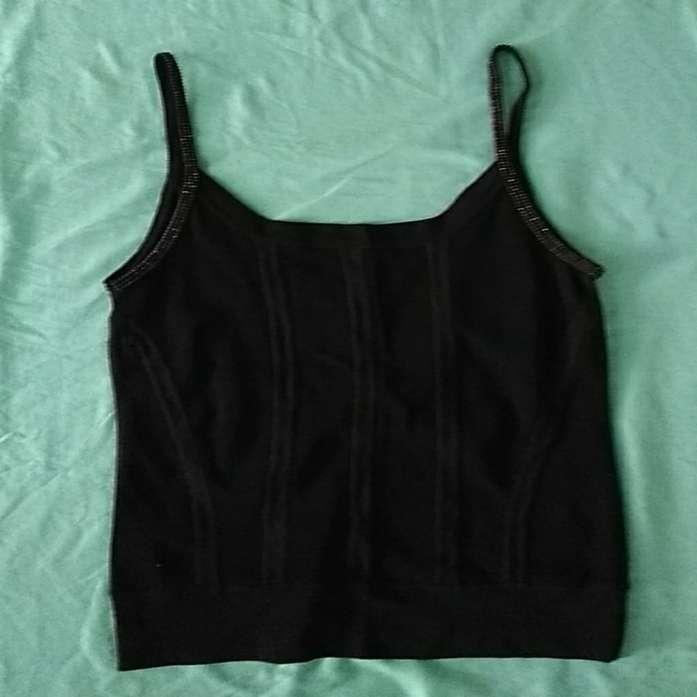 Black bedazzled crop top
